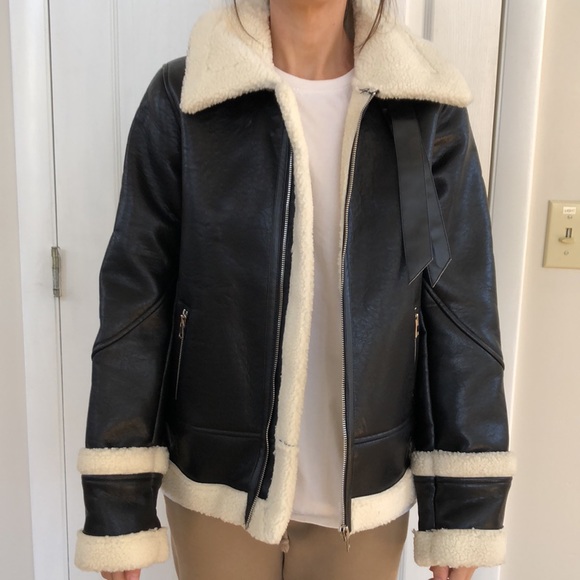 Faux Shearling Aviator Jacket - Picture 7 of 7